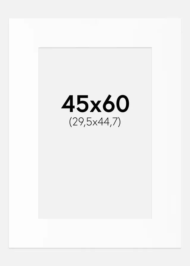 Paspartu Baltas Standartas Balta šerdis 45x60 cm (29,48x44,72)