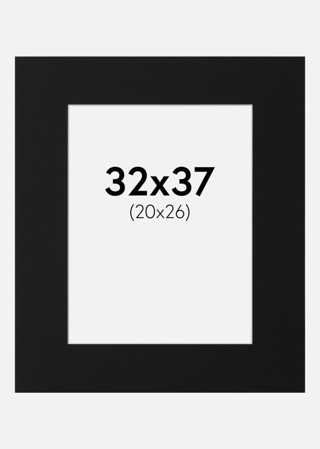 Paspartu Juodas Standartas (Balta Šerdis) 32x37 cm (20x26)