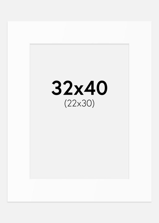 Paspartu Baltas Standartas (Balta Šerdis) 32x40 cm (22x30)