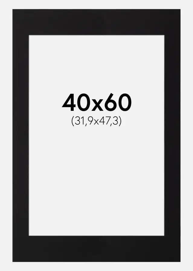 Paspartu Canson Juodas Balta šerdis 40x60 cm (31,9x47,3 - A3+)