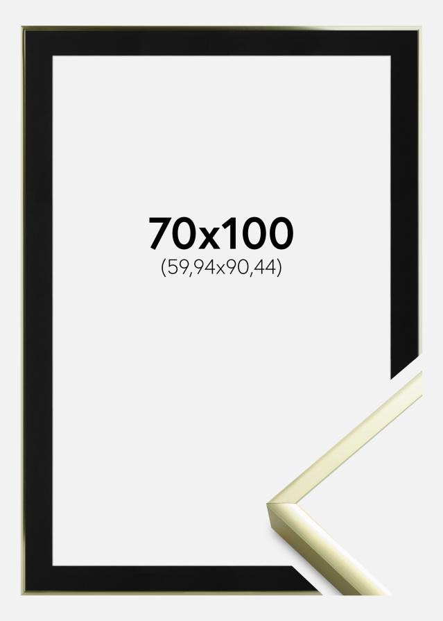 Rėmas Įrašai Frame Aluminum Gold 70x100 cm - Paspartu Juodas 24x36 inches