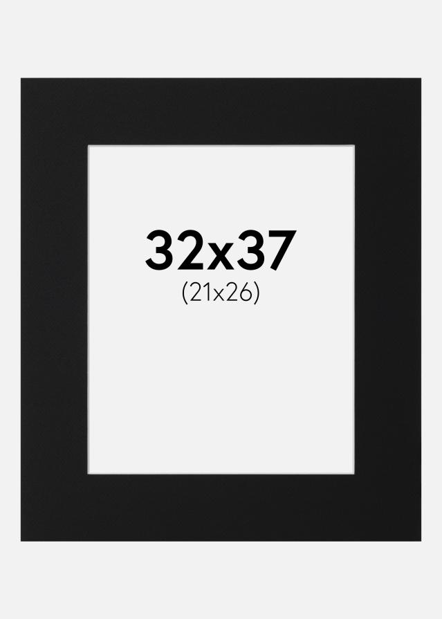 Paspartu Juodas Standartas (Balta Šerdis) 32x37 cm (21x26)