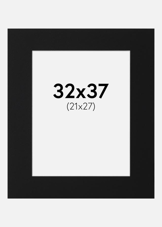 Paspartu Juodas Standartas (Balta Šerdis) 32x37 cm (21x27)