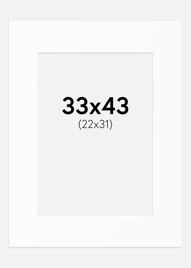 Paspartu Baltas Standartas (Balta Šerdis) 33x43 cm (22x31)