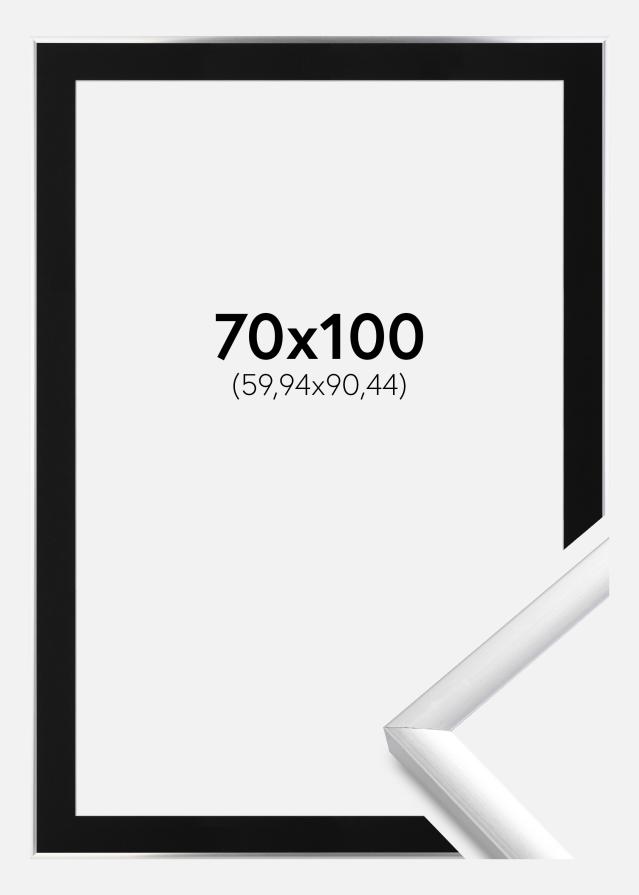 Rėmas New Lifestyle Sidabras 70x100 cm - Paspartu Juodas 24x36 inches
