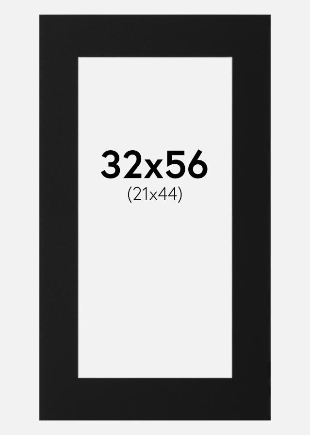 Paspartu Juodas Standartas (Balta Šerdis) 32x56 cm (21x44)