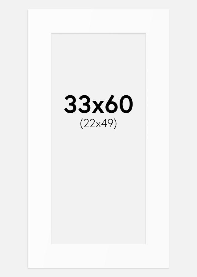 Paspartu Baltas Standartas (Balta Šerdis) 33x60 cm (22x49)