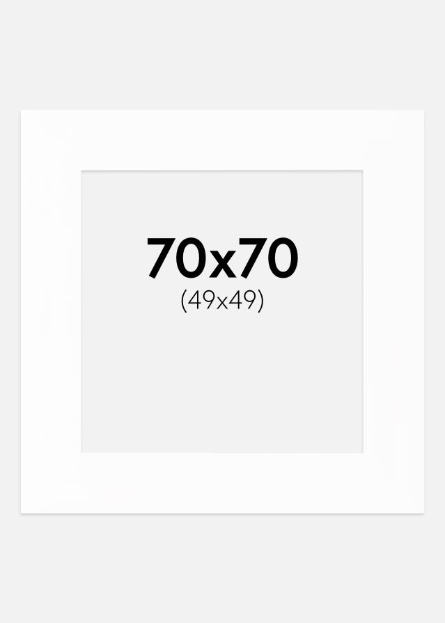 Paspartu XL Baltas Balta šerdis 70x70 cm (49x49)