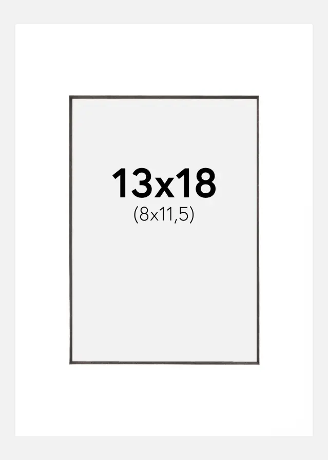 Paspartu Baltas Juoda šerdis 13x18 cm (8x11,5 cm)