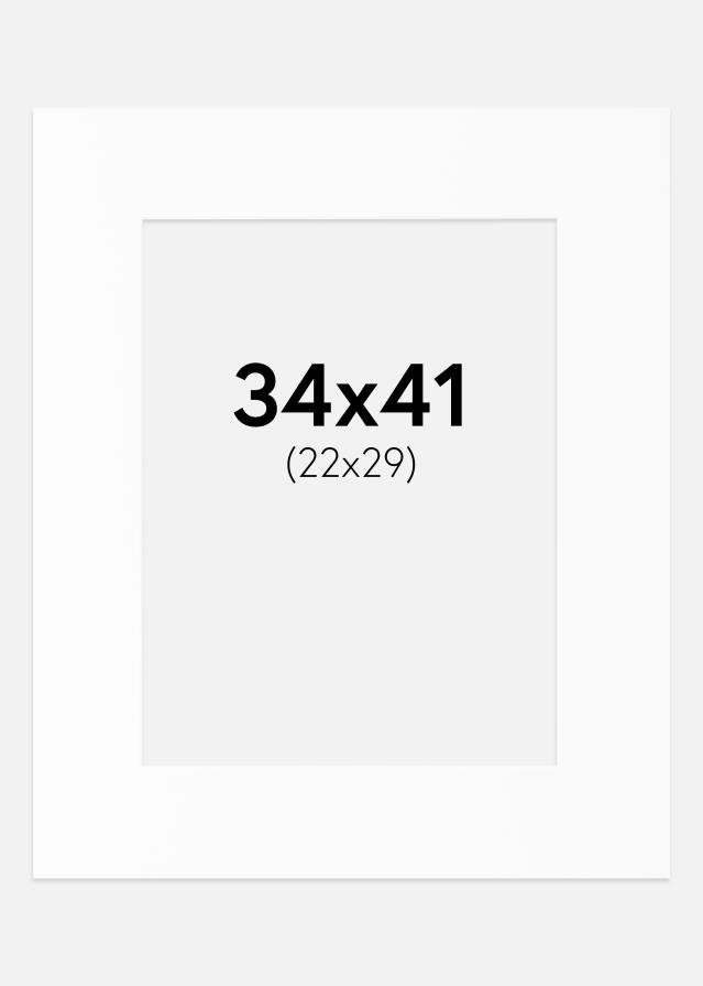 Paspartu Baltas Standartas (Balta Šerdis) 34x41 cm (22x29)