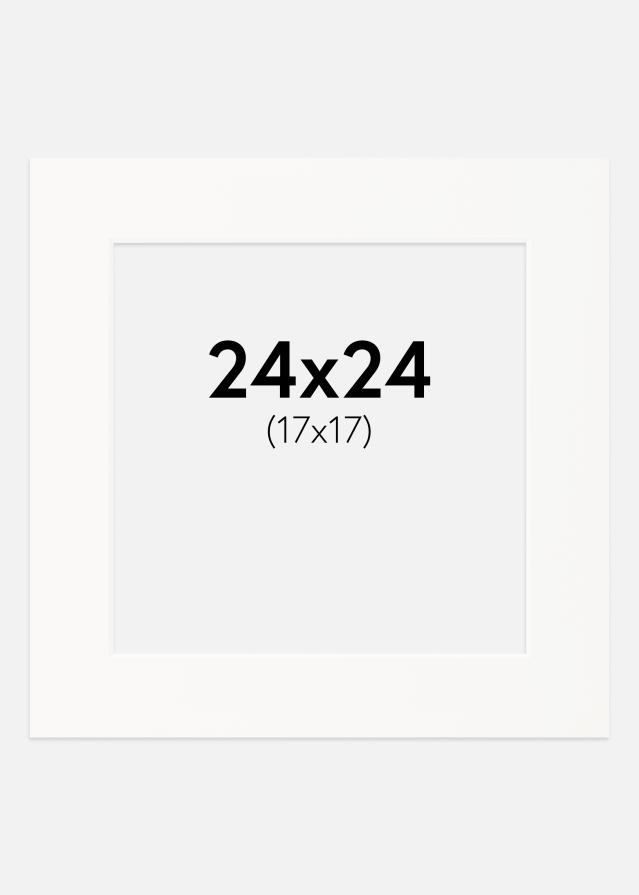 Paspartu Beveik baltas Balta šerdis 24x24 cm (17x17)