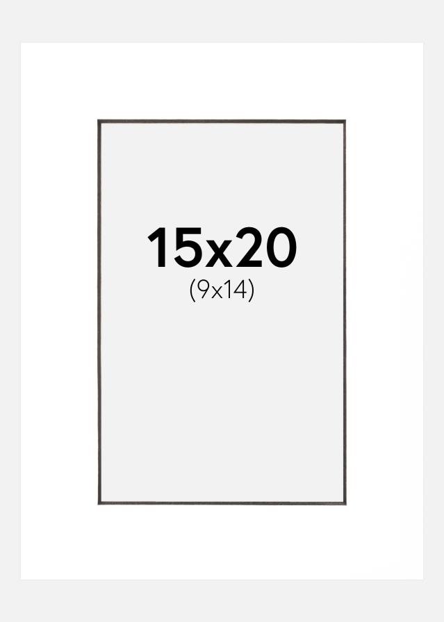 Paspartu Baltas Juoda šerdis 15x20 cm (9x14 cm)