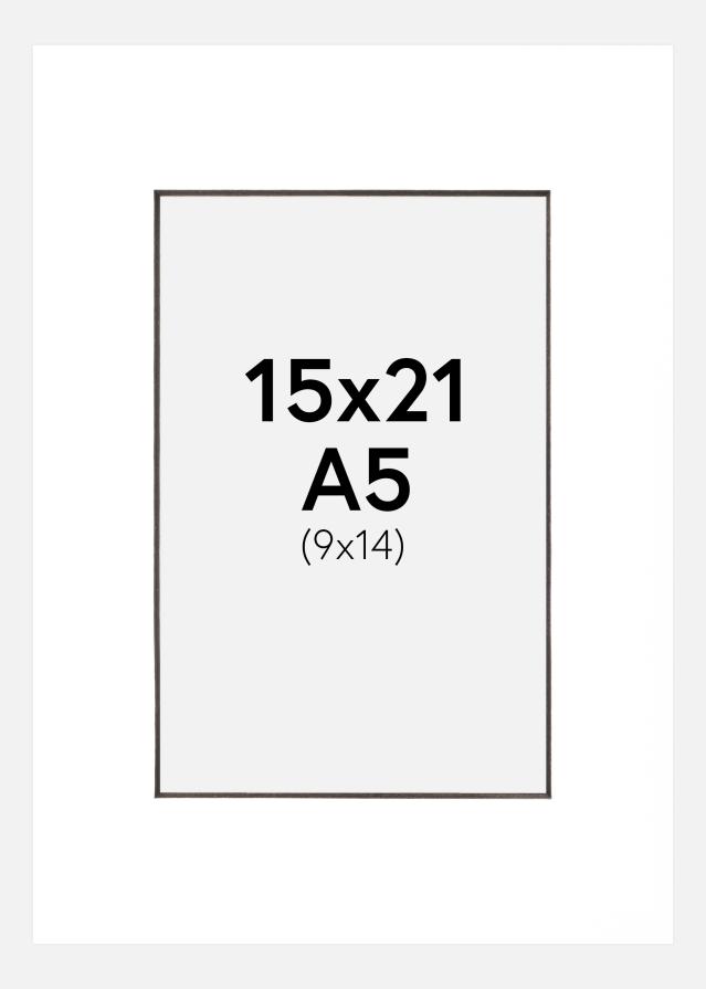 Paspartu Baltas Juoda šerdis 15x21 cm (9x14 cm)