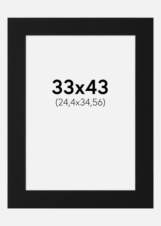 Paspartu Juodas Standartas (Balta Šerdis) 33x43 cm (24,4x34,56)