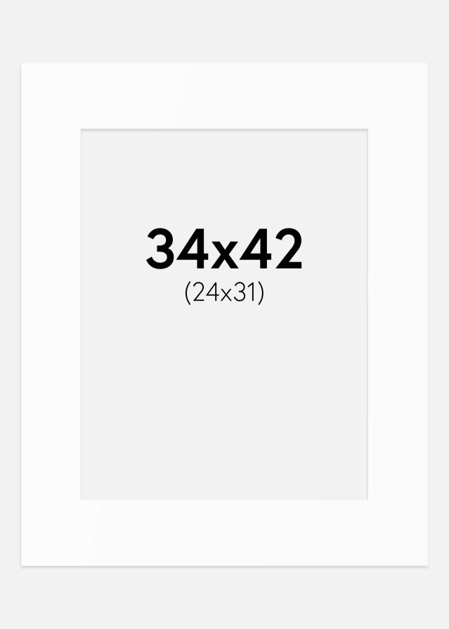 Paspartu Baltas Standartas (Balta Šerdis) 34x42 cm (24x31)