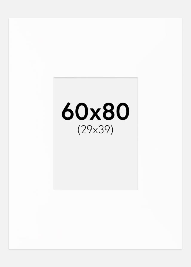 Paspartu XXL Baltas Balta šerdis 60x80 cm (29x39)