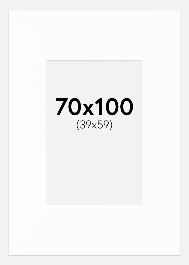 Paspartu XXL Baltas Balta šerdis 70x100 cm (39x59)