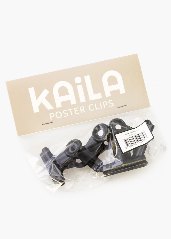 KAILA Įrašai Clip Black 40 mm - 4-p
