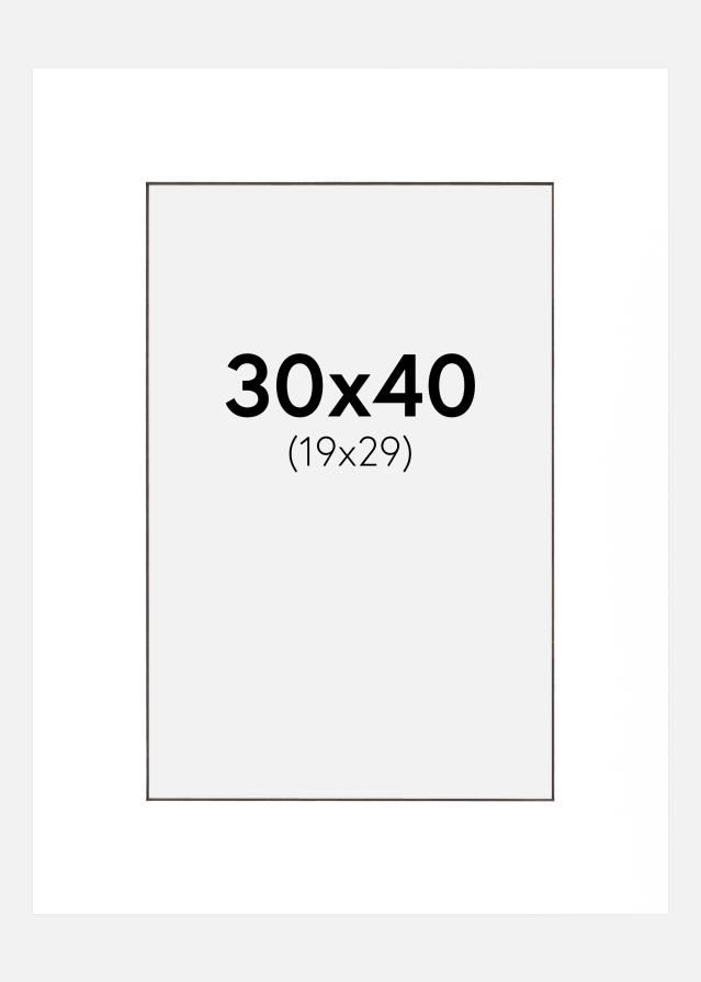 Paspartu Baltas Juoda šerdis 30x40 cm (19x29 cm)