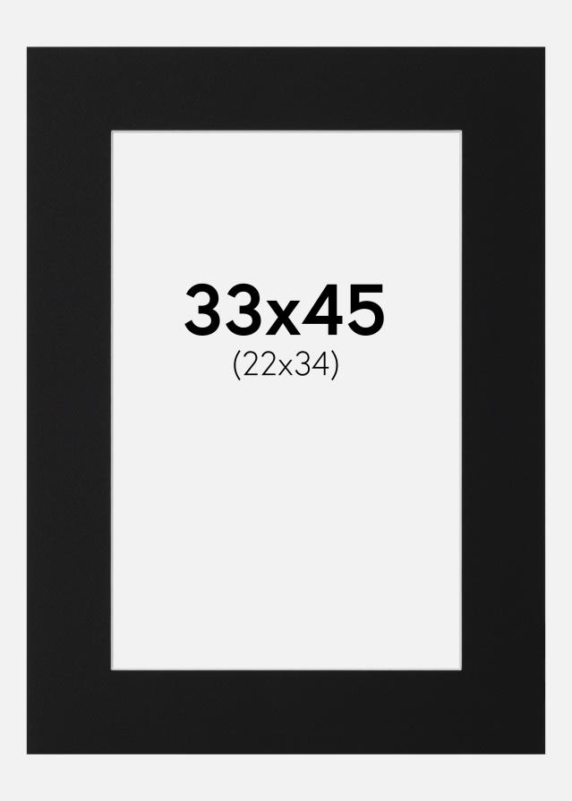 Paspartu Juodas Standartas (Balta Šerdis) 33x45 cm (22x34)