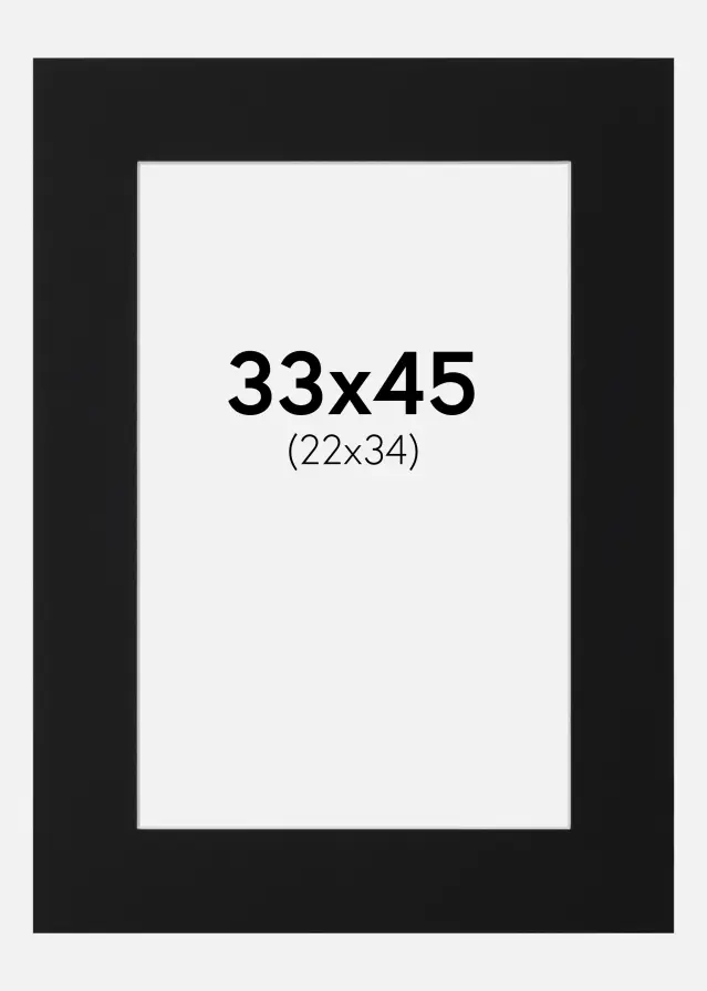 Paspartu Juodas Standartas (Balta Šerdis) 33x45 cm (22x34)
