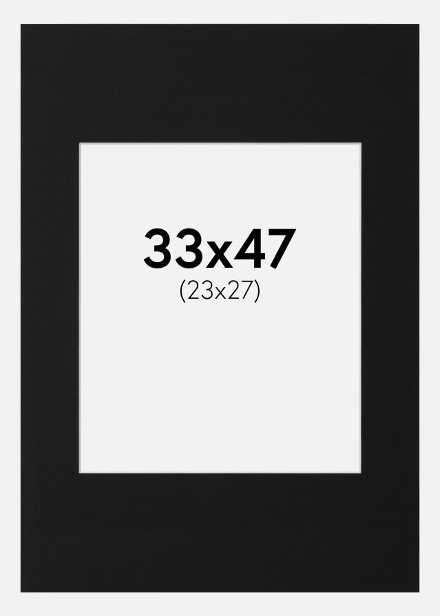 Paspartu Juodas Standartas (Balta Šerdis) 33x47 cm (23x27)