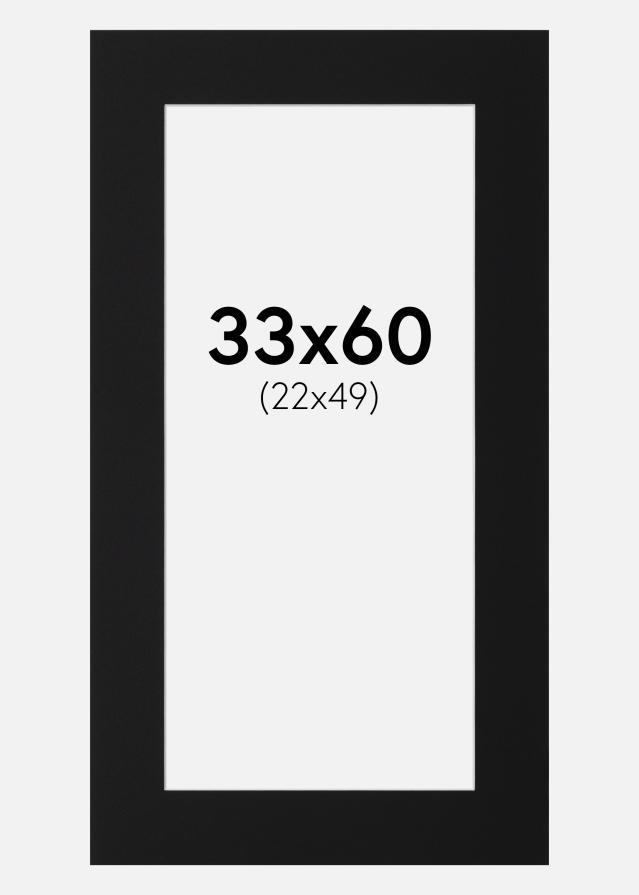 Paspartu Juodas Standartas (Balta Šerdis) 33x60 cm (22x49)