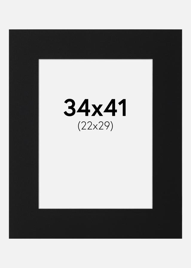Paspartu Juodas Standartas (Balta Šerdis) 34x41 cm (22x29)
