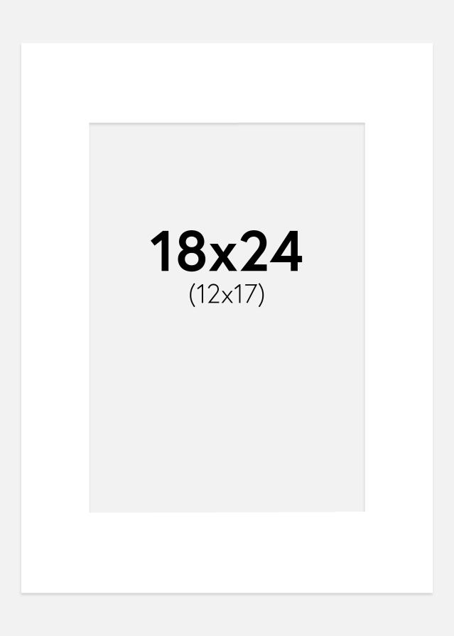 Paspartu Super balta Balta šerdis 18x24 cm (12x17 cm)