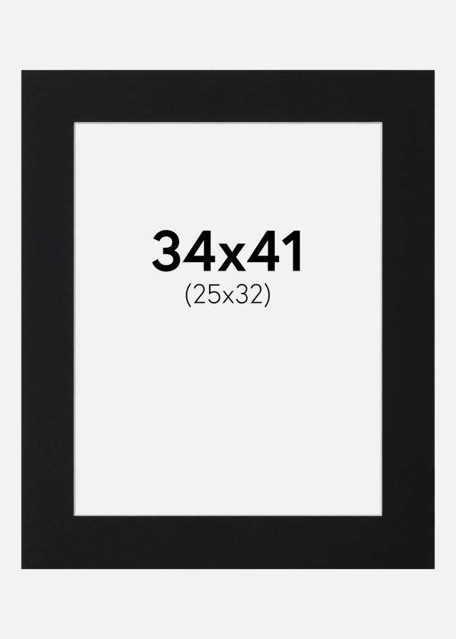Paspartu Juodas Standartas (Balta Šerdis) 34x41 cm (25x32)