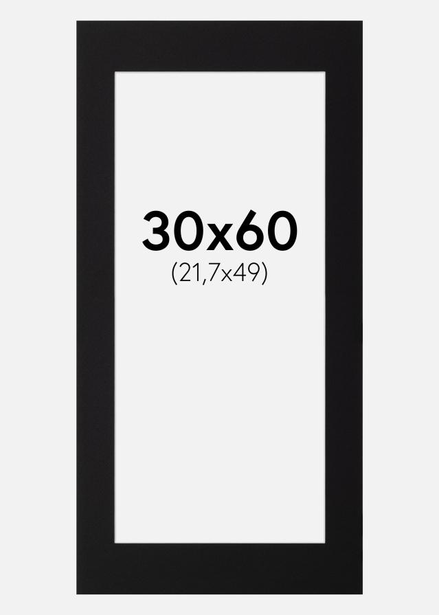 Paspartu Juodas Standartas Balta šerdis 30x60 cm (21,7x49)