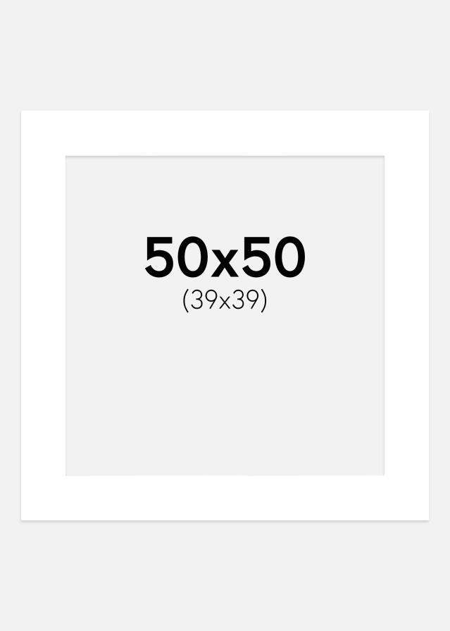 Paspartu Super balta Balta šerdis 50x50 cm (39x39 cm)