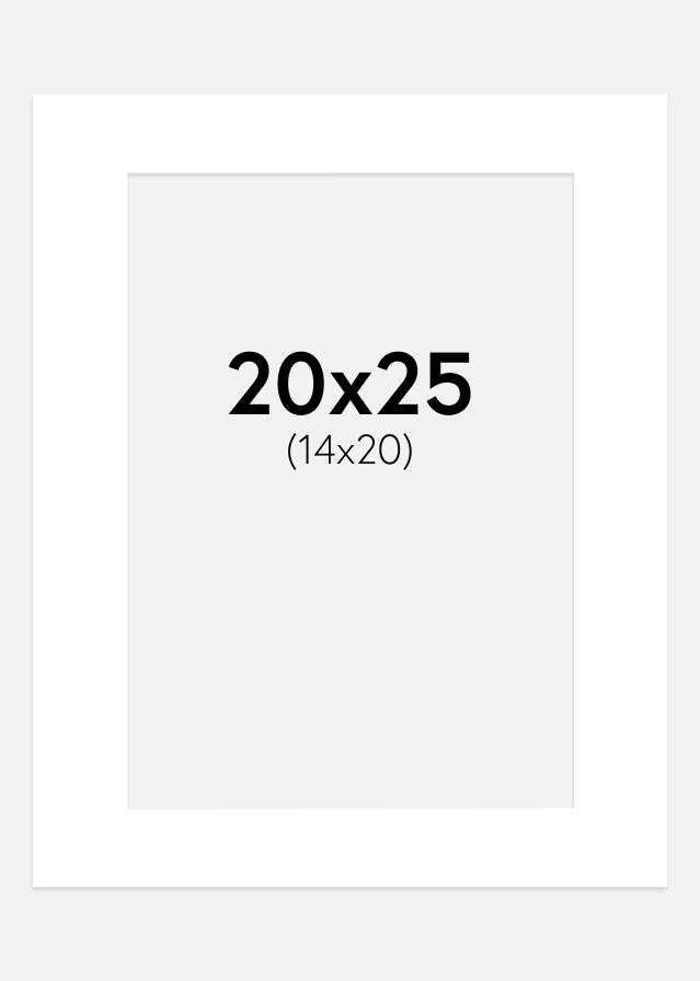 Paspartu Super balta Balta šerdis 20x25 cm (14x20)