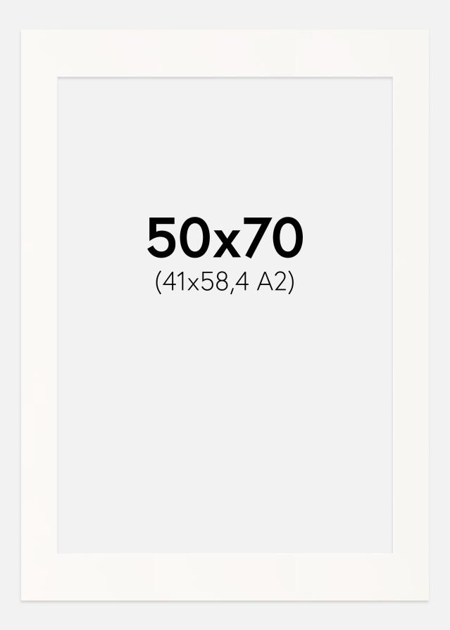 Paspartu Antique White Balta šerdis 50x70 cm (41x58,4 - A2)