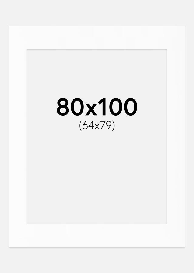 Paspartu Baltas Standartas Balta šerdis 80x100 cm (64x79)