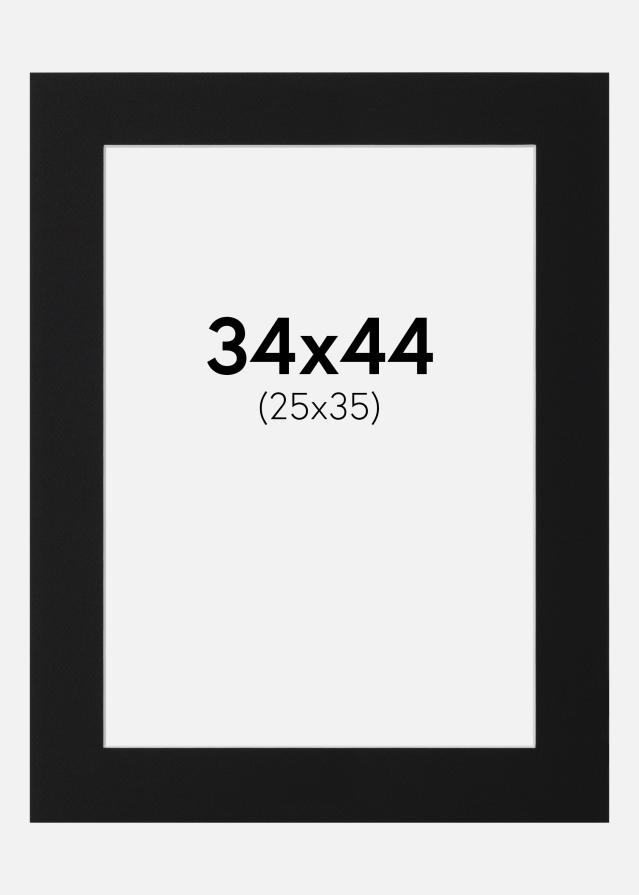 Paspartu Juodas Standartas (Balta Šerdis) 34x44 cm (25x35)
