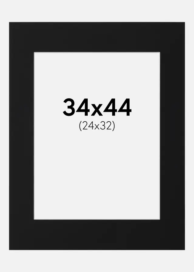 Paspartu Juodas Standartas (Balta Šerdis) 34x44 cm (24x32)