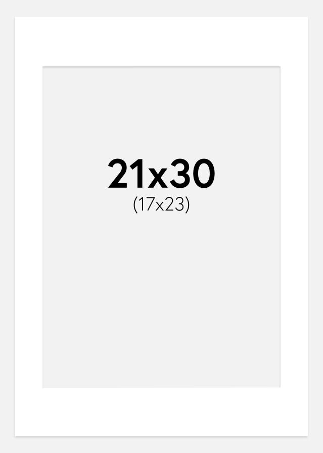 Paspartu Super balta Balta šerdis 21x30 cm (17x23)