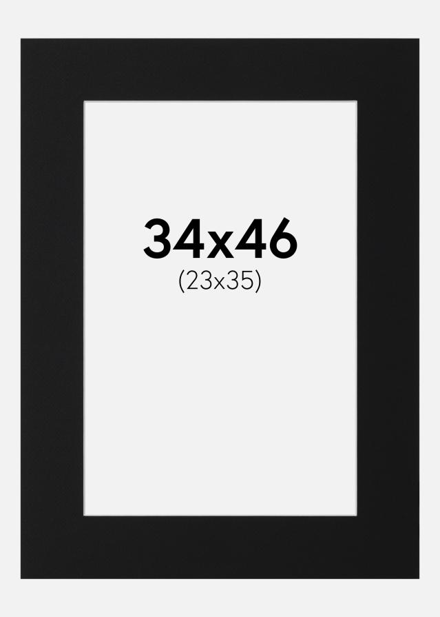 Paspartu Juodas Standartas (Balta Šerdis) 34x46 cm (23x35)