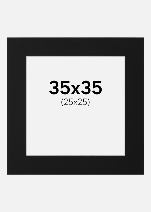 Paspartu Juodas Standartas (Balta Šerdis) 35x35 cm (25x25)