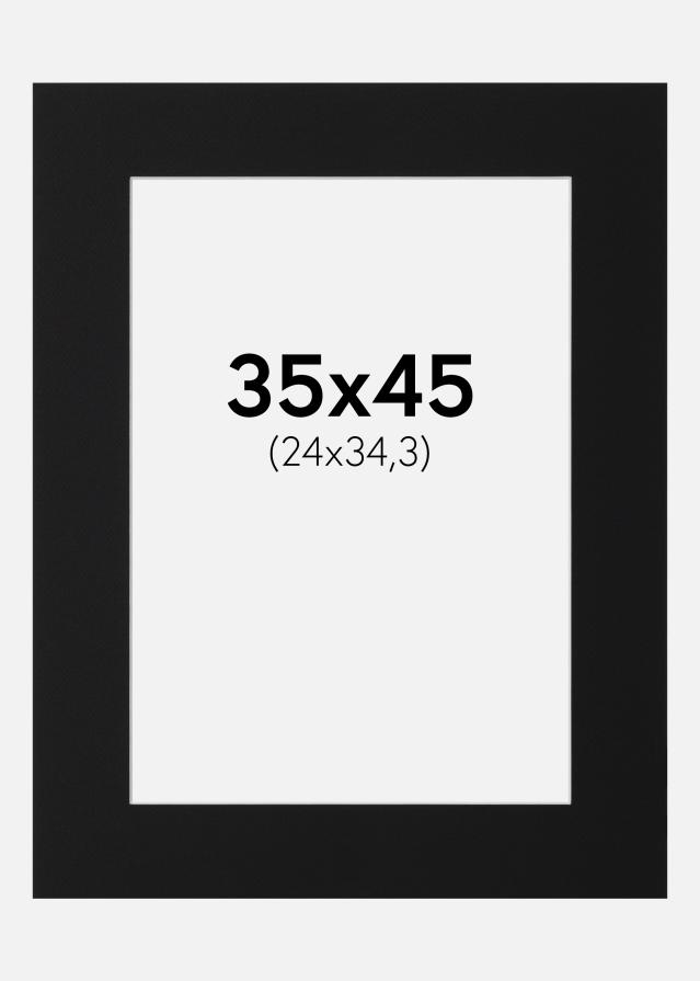 Paspartu Juodas Standartas (Balta Šerdis) 35x45 cm (24x34,3)
