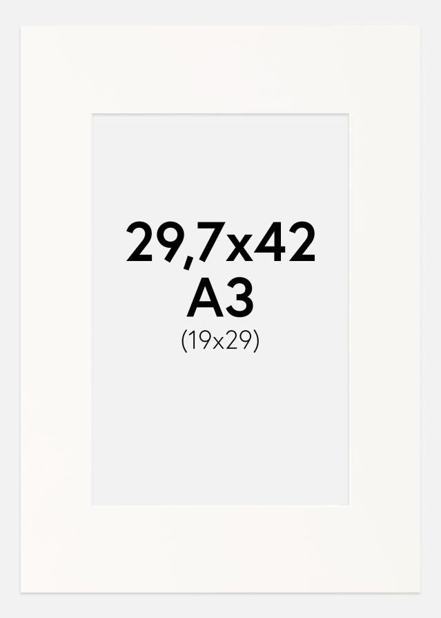 Paspartu Antique White Balta šerdis 29,7x42 cm (19x29)