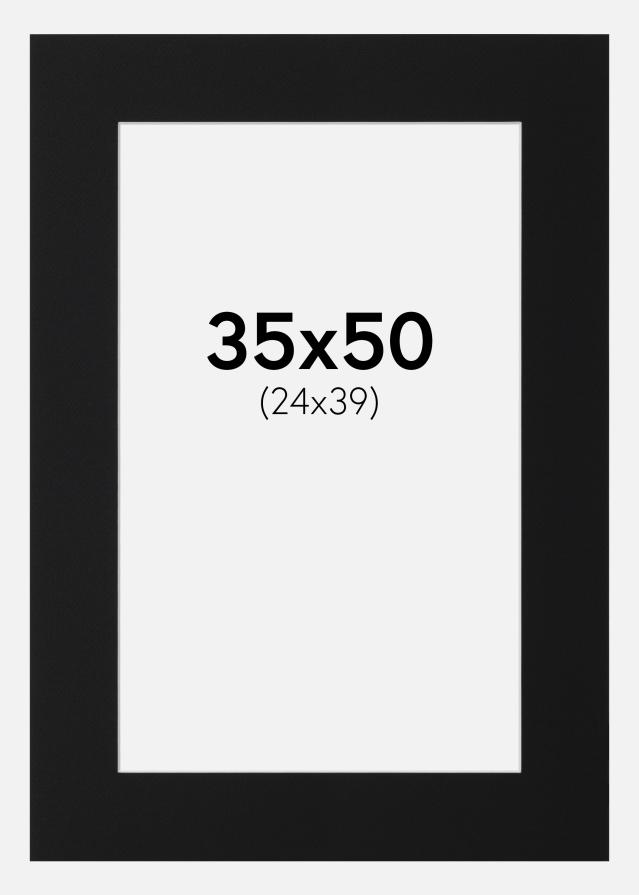 Paspartu Juodas Standartas (Balta Šerdis) 35x50 cm (24x39)