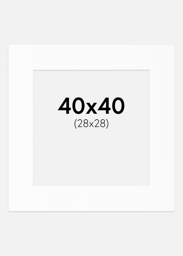 Paspartu Baltas Standartas (Balta Šerdis) 40x40 cm (28x28)