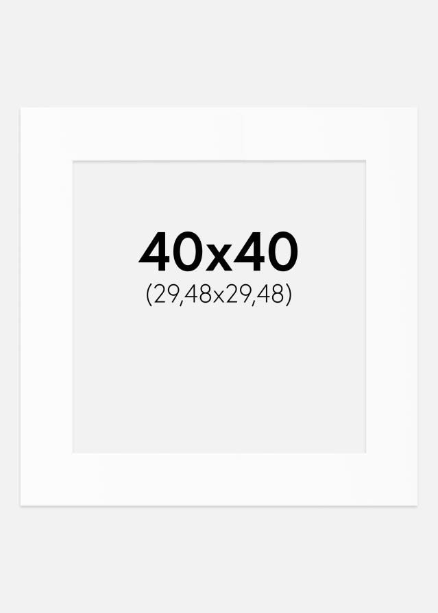 Paspartu Baltas Standartas (Balta Šerdis) 40x40 cm (29,48x29,48)