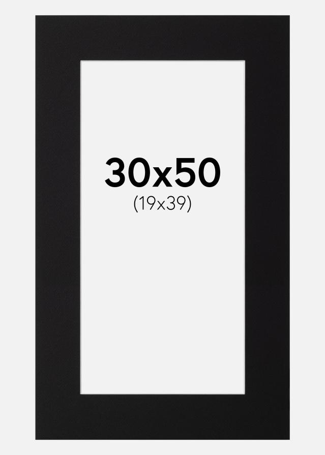 Paspartu Juodas Standartas Balta šerdis 30x50 cm (19x39)