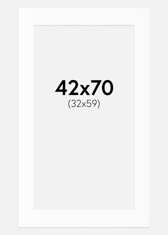 Paspartu Baltas Standartas Balta šerdis 42x70 cm (32x59)