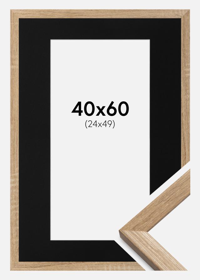 Rėmas Fiorito Šviesus ąžuolas 40x60 cm - Paspartu Juodas 25x50 cm