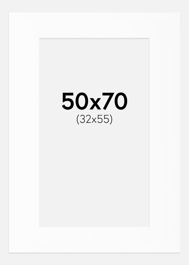 Paspartu Baltas Standartas Balta šerdis 50x70 cm (32x55)