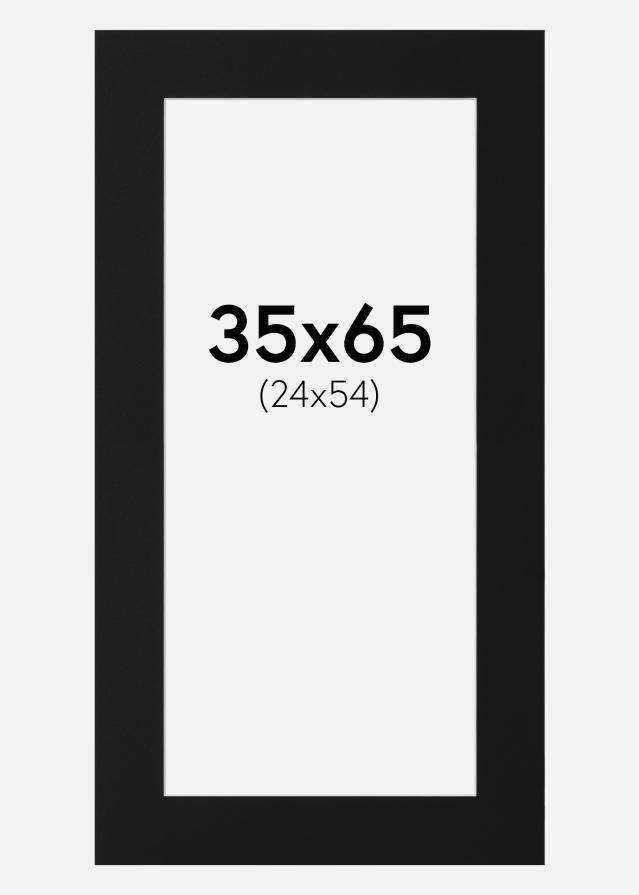 Paspartu Juodas Standartas (Balta Šerdis) 35x65 cm (24x54)